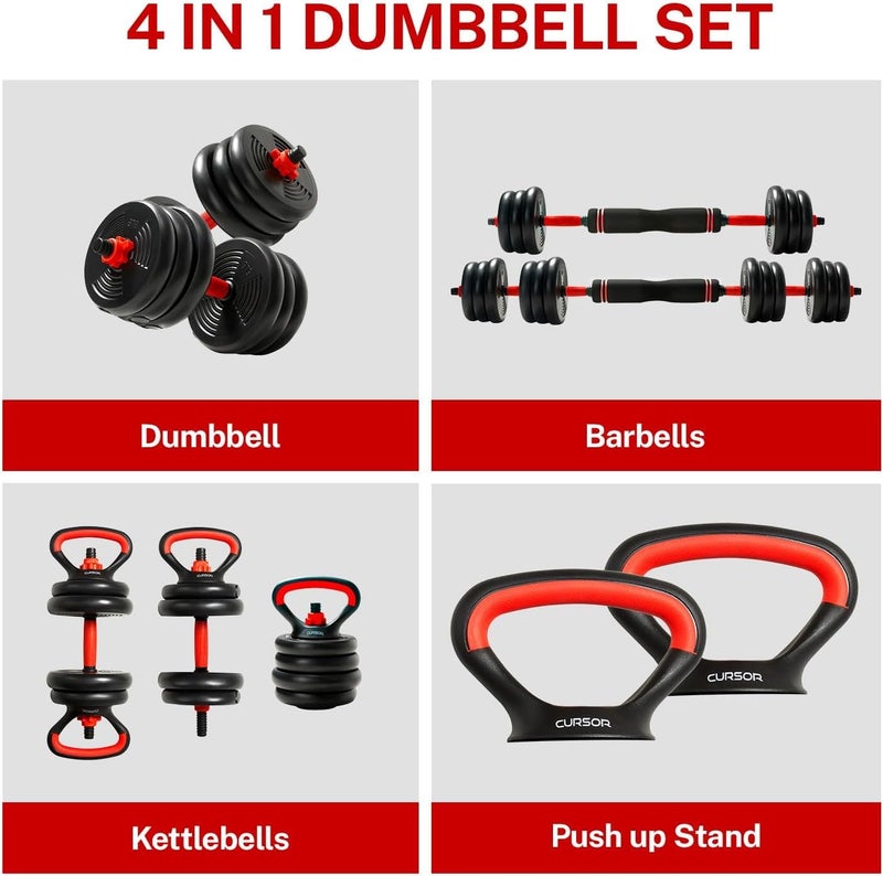 Dumbbells 6 in 1 Multi task Adjustable on Weighted Ball and Olympic Bars Push Up Training Ideal for Free Weight Exercise Fitness and Home Workout Unisex - Image 3