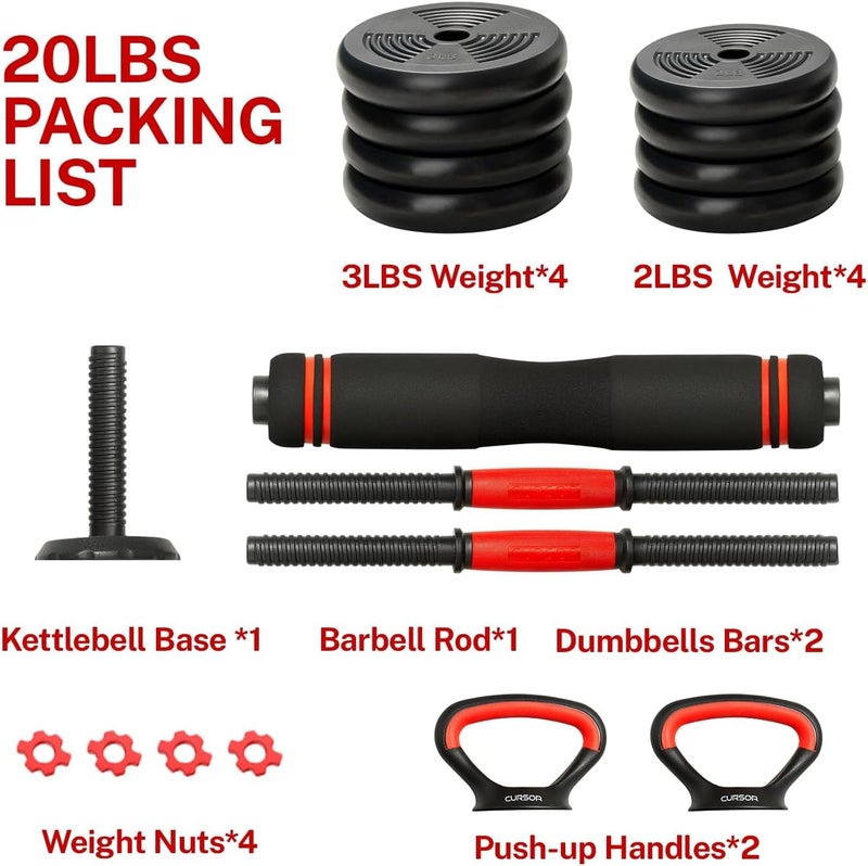 Dumbbells 6 in 1 Multi task Adjustable on Weighted Ball and Olympic Bars Push Up Training Ideal for Free Weight Exercise Fitness and Home Workout Unisex - Image 5
