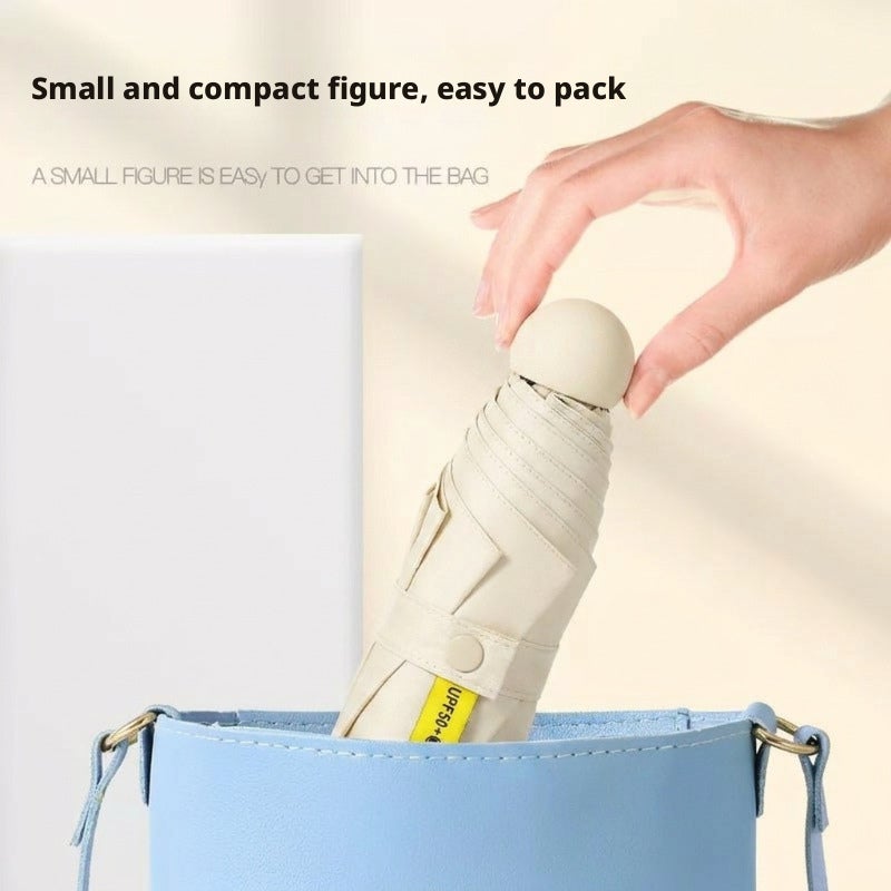 مظلة شمسية كبسولة صغيرة، محمولة، حماية من الأشعة فوق البنفسجية، للمطر والشمس - Image 3