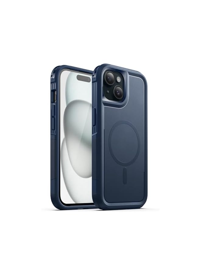 جي تيك حافظة JETech لهاتف iPhone 15 Plus مقاس 6.7 بوصة متوافقة مع MagSafe، حماية قوية بطبقة مزدوجة شديدة التحمل، غطاء مغناطيسي متين للهاتف مقاوم للصدمات (كحلي) - Image 1