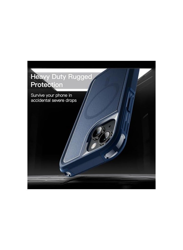 جي تيك حافظة JETech لهاتف iPhone 15 Plus مقاس 6.7 بوصة متوافقة مع MagSafe، حماية قوية بطبقة مزدوجة شديدة التحمل، غطاء مغناطيسي متين للهاتف مقاوم للصدمات (كحلي) - Image 2