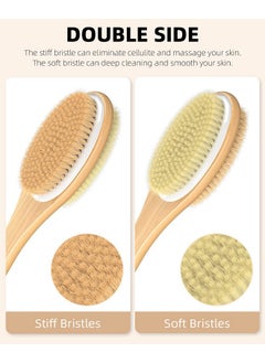 Metene Shower Brush With Soft And Stiff Bristles, Bath Dual-Sided Long Handle Back Scrubber Body Exfoliator For Wet Or Dry Brushing  - Image 2