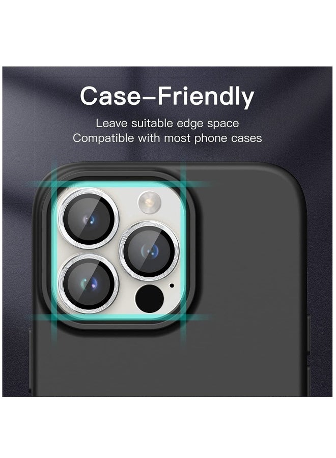 DUSALA Camera Lens for iPhone 14 Pro / 14 Pro Max Camera Lens Protector 9H Tempered Glass Camera Cover Screen Protector Metal Individual Ring Protector for iPhone 14 Pro and iPhone 14 Pro Max(White) - Image 5