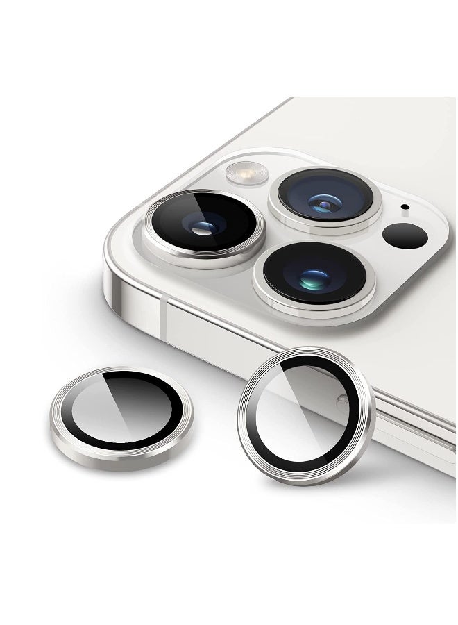 DUSALA Camera Lens for iPhone 14 Pro / 14 Pro Max Camera Lens Protector 9H Tempered Glass Camera Cover Screen Protector Metal Individual Ring Protector for iPhone 14 Pro and iPhone 14 Pro Max(White) - Image 1