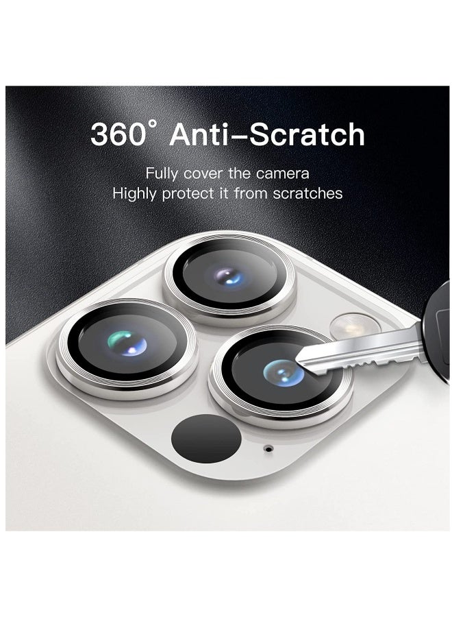 DUSALA Camera Lens for iPhone 14 Pro / 14 Pro Max Camera Lens Protector 9H Tempered Glass Camera Cover Screen Protector Metal Individual Ring Protector for iPhone 14 Pro and iPhone 14 Pro Max(White) - Image 4