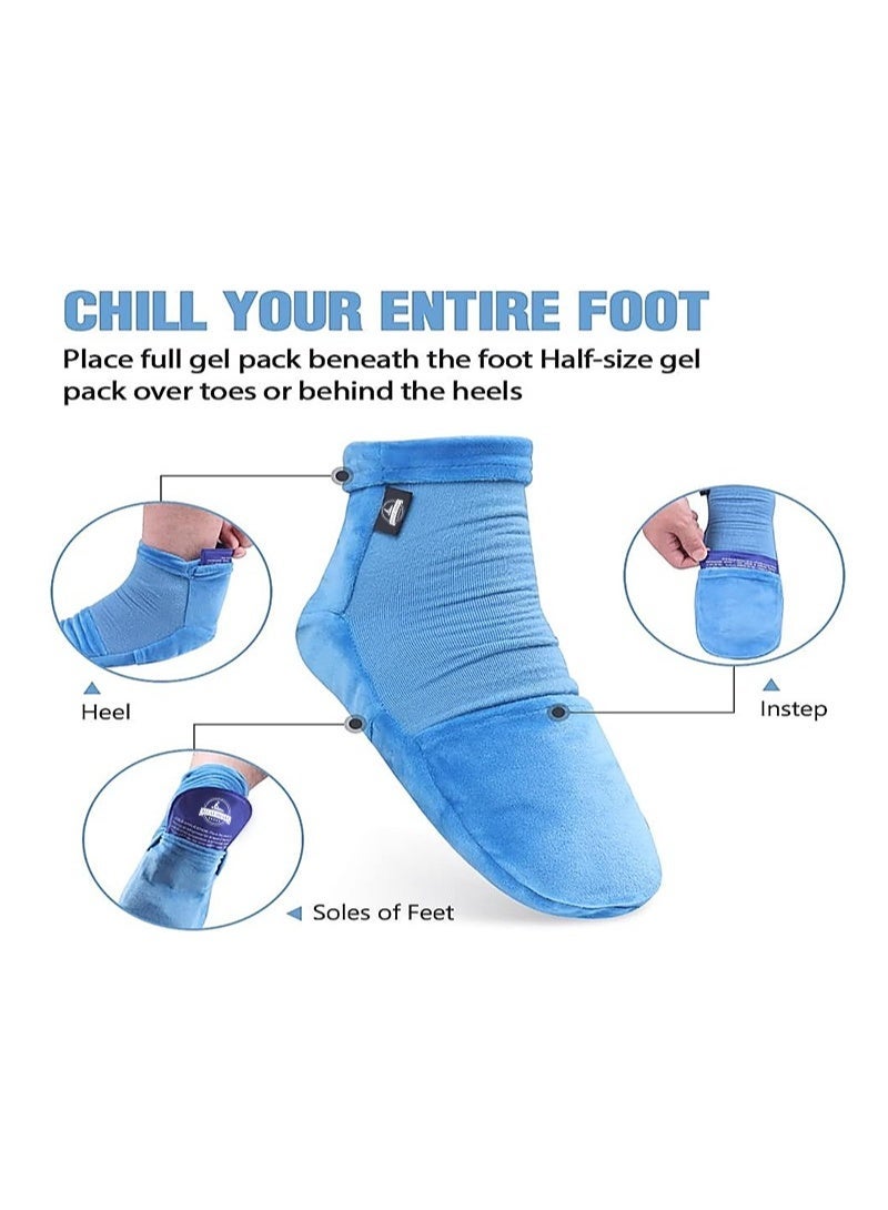 ريلاكس سمارت كمادة جوارب العلاج البارد والساخن للقدم، حزمة 8 قطع، جورب عصبي لتخفيف آلام القدم، تدفئة ، جورب ثلجي لالتهاب اللفافة الأخمصية والتهاب المفاصل والعناية بالقدم - Image 5