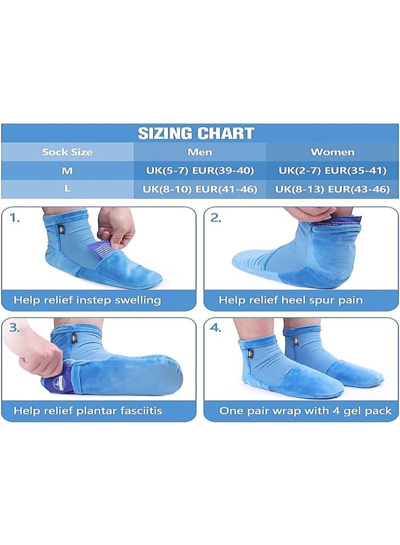 ريلاكس سمارت كمادة جوارب العلاج البارد والساخن للقدم، حزمة 8 قطع، جورب عصبي لتخفيف آلام القدم، تدفئة ، جورب ثلجي لالتهاب اللفافة الأخمصية والتهاب المفاصل والعناية بالقدم - Image 4