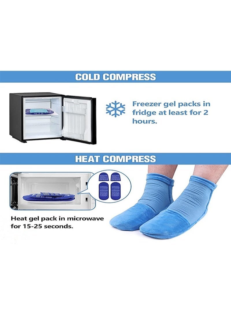 ريلاكس سمارت كمادة جوارب العلاج البارد والساخن للقدم، حزمة 8 قطع، جورب عصبي لتخفيف آلام القدم، تدفئة ، جورب ثلجي لالتهاب اللفافة الأخمصية والتهاب المفاصل والعناية بالقدم - Image 3