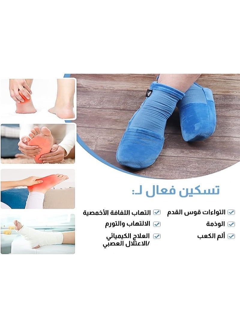 ريلاكس سمارت كمادة جوارب العلاج البارد والساخن للقدم، حزمة 8 قطع، جورب عصبي لتخفيف آلام القدم، تدفئة ، جورب ثلجي لالتهاب اللفافة الأخمصية والتهاب المفاصل والعناية بالقدم - Image 4