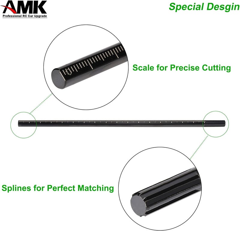 AMK 68229mm Severable Ruled SCX10 Driveshaft Stainless Steel TRX4 Drive Shaft for 110 RC Crawler Sportys Scalers GSPEED Axial Capra UTB10 Pro Upgrades DIY LCG Rig 2Pcs Black - Image 5