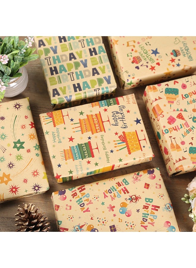 Zeemey 10 Sheets Gift Wrapping Paper With Accessories,Holiday Gift Wrapping Paper,Birthday Gift Box Gift Wrapping DIY, Gift Wrapping Paper for Birthday, Holiday, Wedding, Party,Kids Gift Wrapping (70cmX50cm)  - Image 3