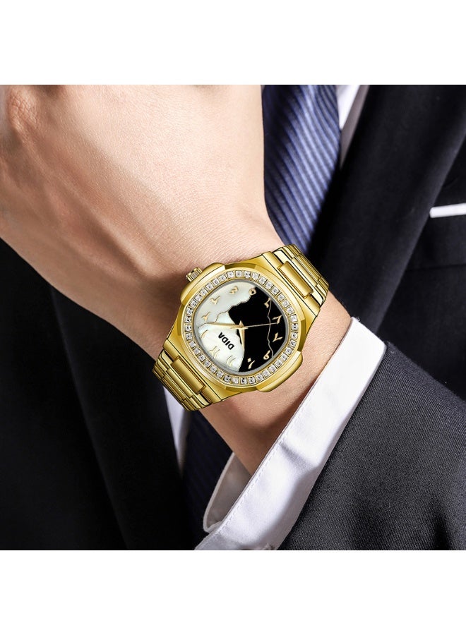 DIDA Men's Stainless Steel Waterproof  Fashion Watch C103 Gold - Image 3