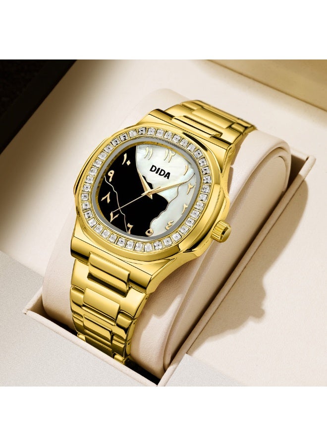 DIDA Men's Stainless Steel Waterproof  Fashion Watch C103 Gold - Image 2