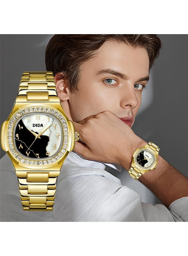 DIDA Men's Stainless Steel Waterproof  Fashion Watch C103 Gold - Image 4