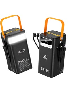 VINCI ZP60 Power Station 60,000mAh,Portable Outdoor Generator 22.5W with Smart Display, Home Backup(PowerCore Reserve 222Wh) for Travel, Camping