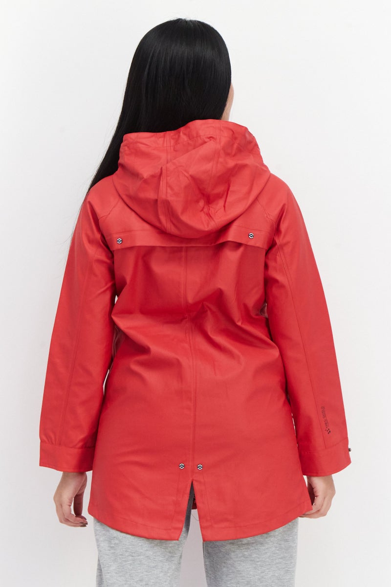 Trespass Women Plain Hooded Rain Coat, Red - Image 2