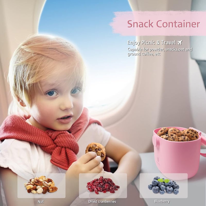 Termichy Baby Formula Dispenser, Portable Milk Powder Dispenser Container with Carry Handle and Scoop for Travel Outdoor Activities with Baby Infant, 8.8OZ, 0.55LB, 250g (Light Pink) - Image 5