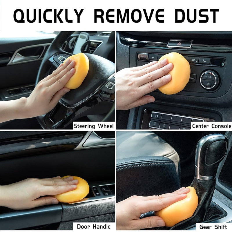 TICARVE Car Cleaning Gel Car Detailing Putty Car Cleaning Putty Gel Auto Detailing Tools Car Interior Cleaner Car Cleaning Kits Cleaning Slime Keyboard Cleaner Yellow Standard fit - Image 3