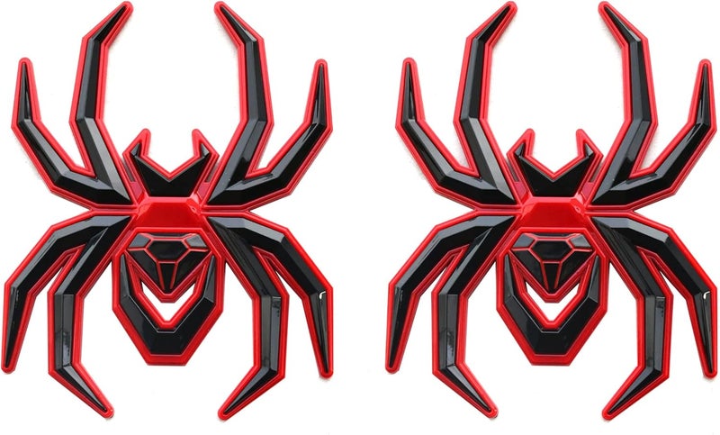 2pcs Custom 3D Spider Emblems for F-150, Silverado, Sierra, RAM - Redline - Image 1