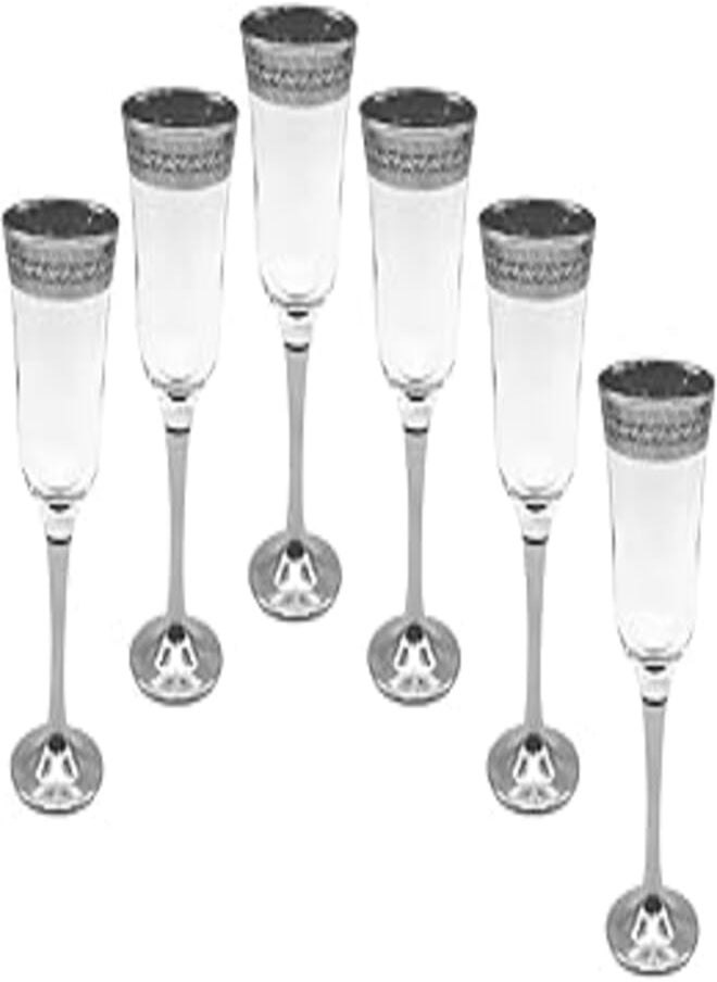 segaey Segaey Turkish VALS Flut Platinum Glass 143012/Elegant design, Trusted Brand, Attractive shape of Sparkling drink, Smoothies, Juices, Cocktails/High Quality Materials 