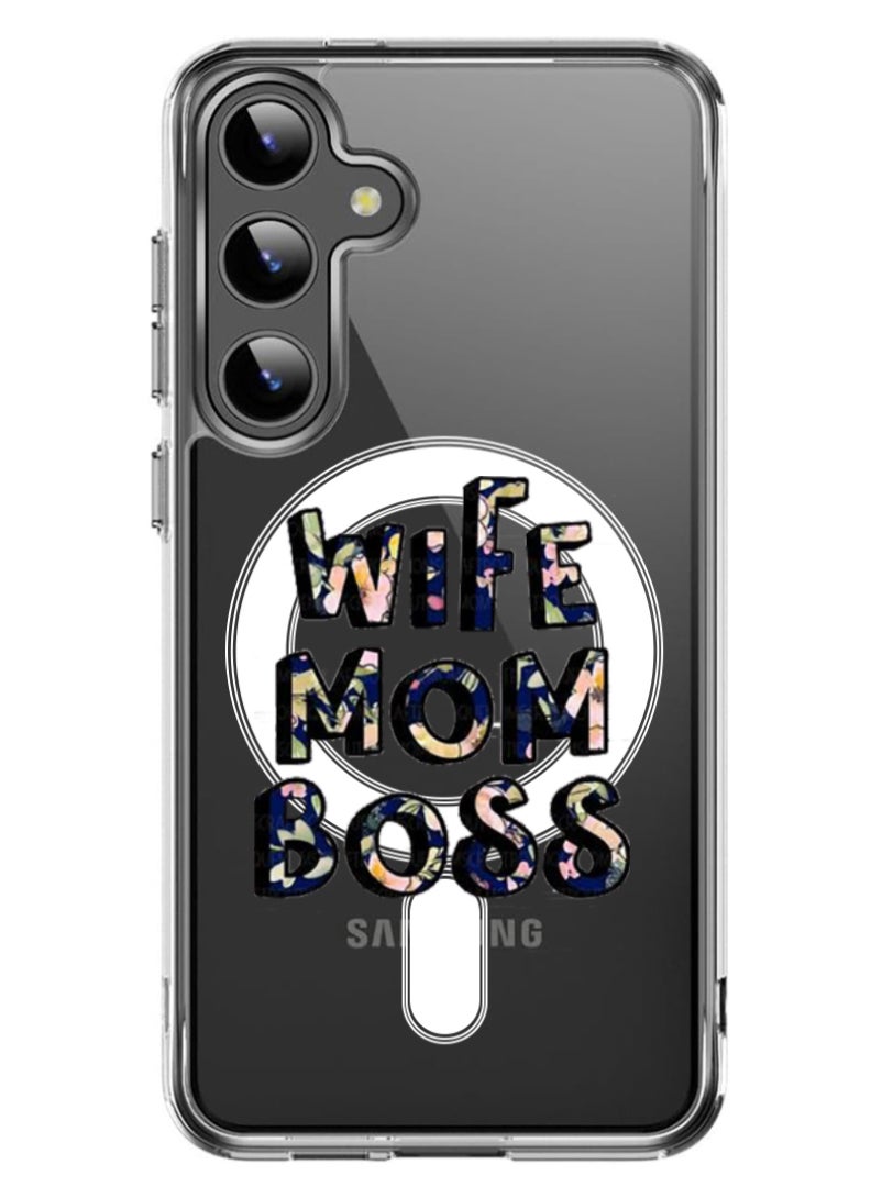 Theodor Magnetic Case for Samsung Galaxy S24 Plus 6.7-inch Compatible with MagSafe Wireless Charging, Shockproof Phone Bumper Cover Wife Mom Boss - Image 1