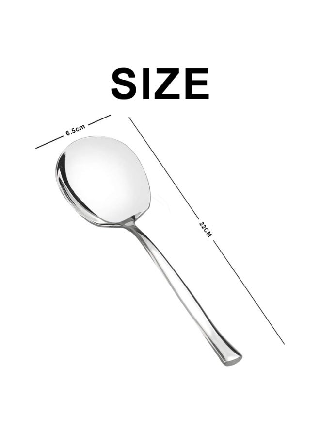 ديوتي طقم ملاعق تقديم من الفولاذ المقاوم للصدأ، مكون من 4 قطع، مع لمسة نهائية عاكسة، متينة وآمنة للاستخدام في غسالة الأطباق. - Image 4