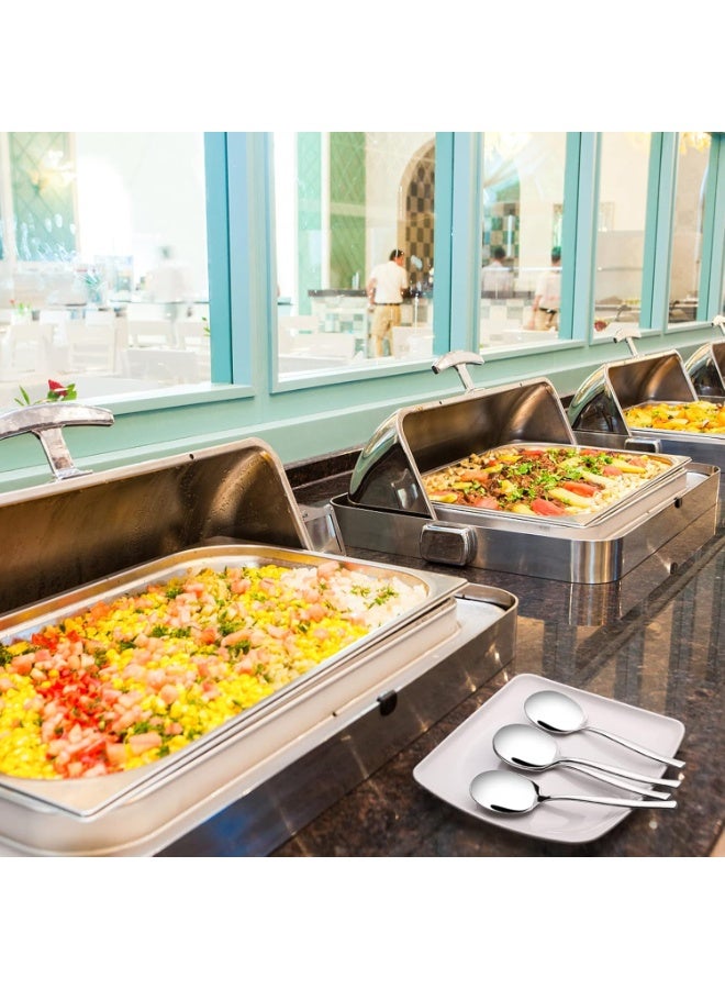 ديوتي طقم ملاعق تقديم من الفولاذ المقاوم للصدأ، مكون من 4 قطع، مع لمسة نهائية عاكسة، متينة وآمنة للاستخدام في غسالة الأطباق. - Image 5