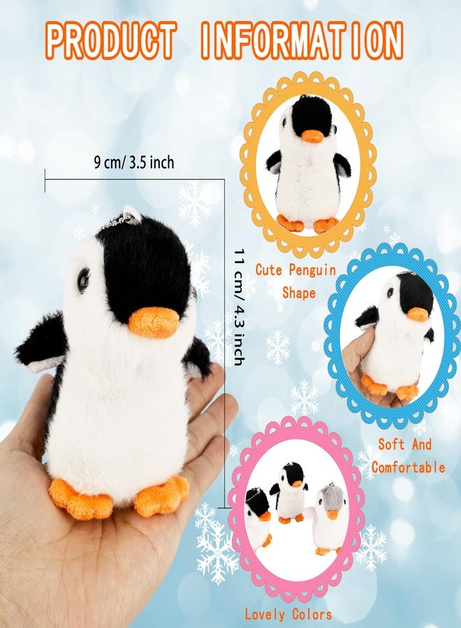 Flahard 12 Pcs Mini Plush Penguin Toys Stuffed Penguin Keychain 4 Inch Cute Small Hanging Stuffed Penguin for Kids Boys Girls Birthday Back to School Party Favors, Black - Image 2