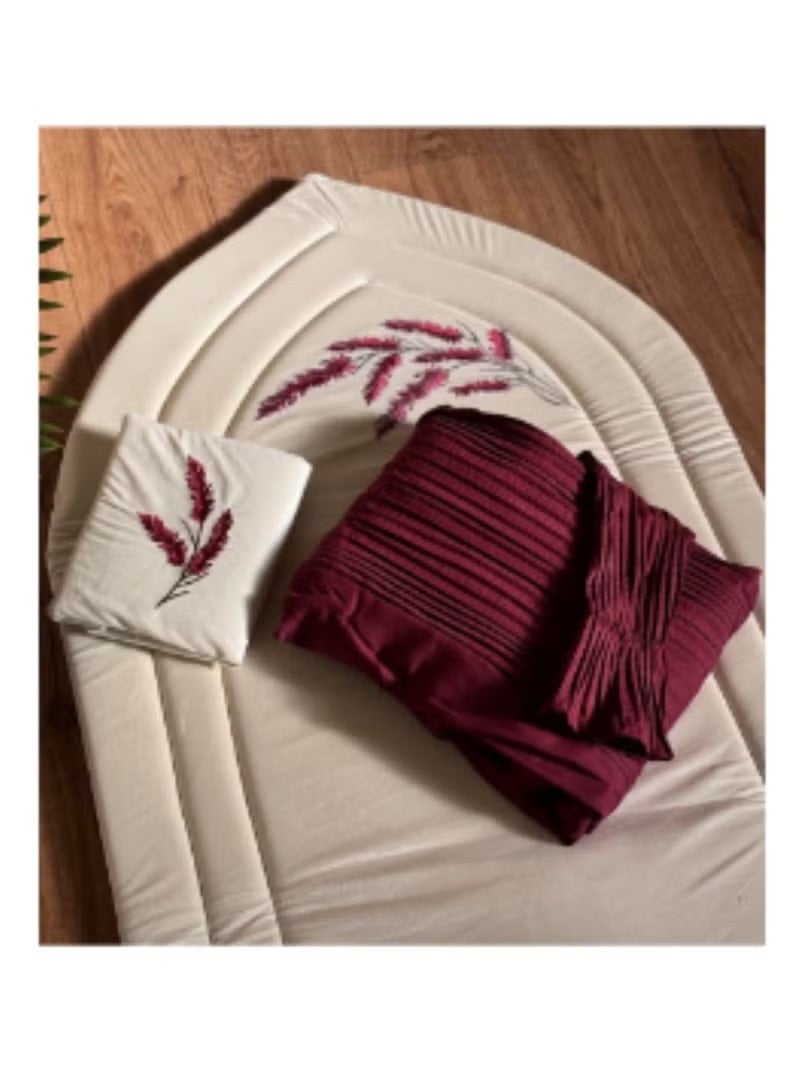 Women's prayer rug and shawl set - burgundy