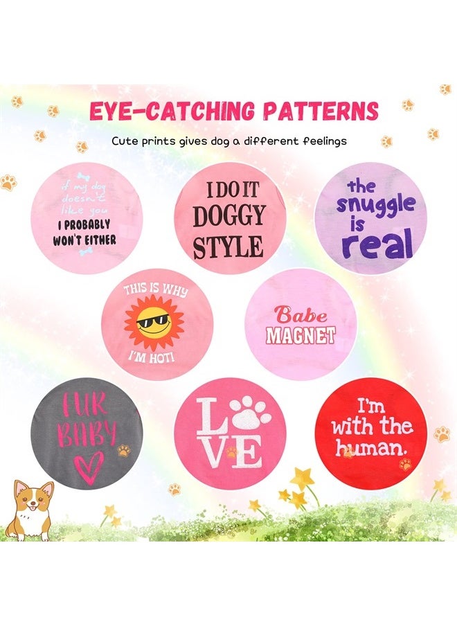 Reginary 8 Pieces Pet Shirts Printed Puppy Shirts Soft Dog Shirt Pullover Dog T Shirts Cute Dog Sweatshirts Valentine's Day Puppy Girl Clothes Dog Outfits Small Dog for Pet Dogs Cats (Size S  - Image 4