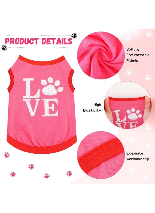 Reginary 8 Pieces Pet Shirts Printed Puppy Shirts Soft Dog Shirt Pullover Dog T Shirts Cute Dog Sweatshirts Valentine's Day Puppy Girl Clothes Dog Outfits Small Dog for Pet Dogs Cats (Size S  - Image 3