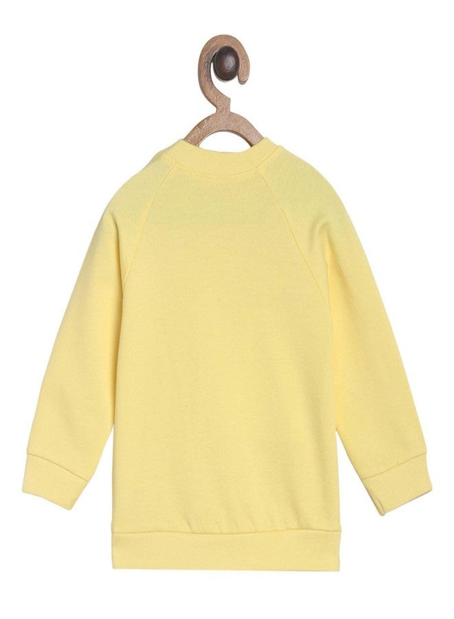 miniklub Baby Round Neck Long Sleeve Knitted Cotton Yellow Color Sweat Shirt (3-6M) - Image 2