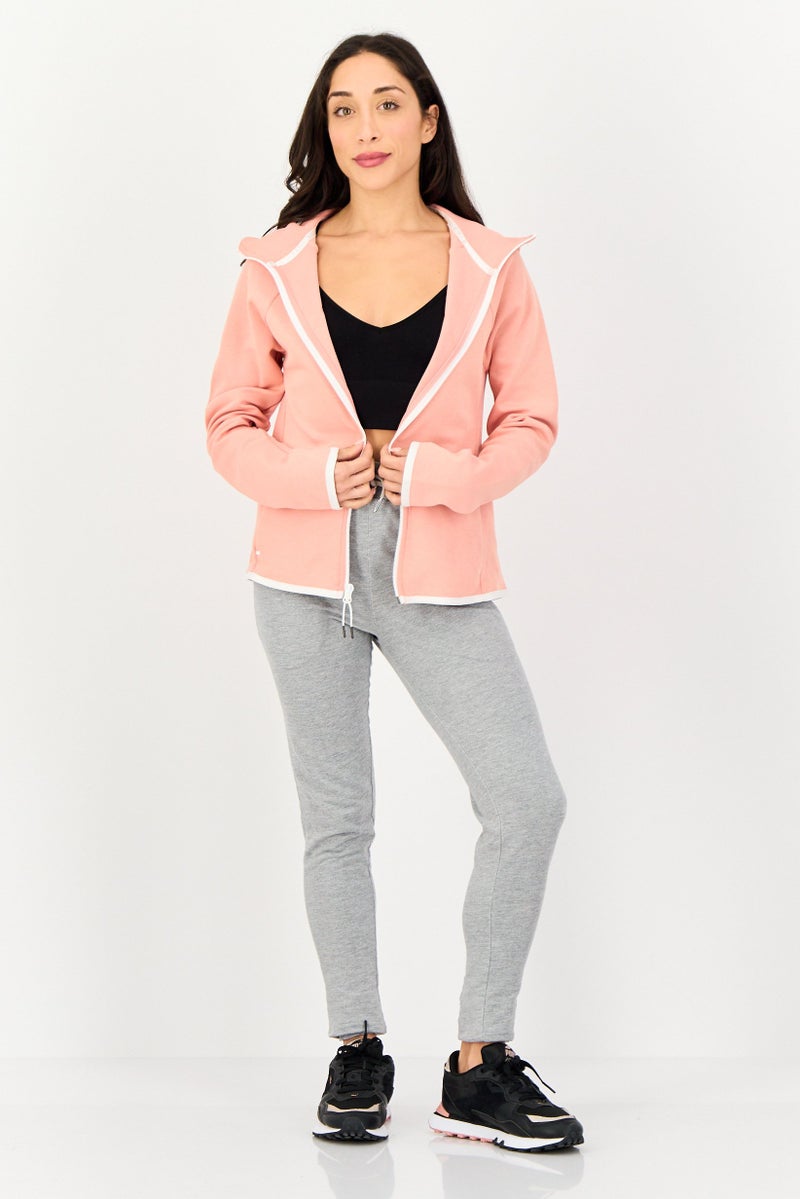 Nike Women Standard Fit Long Sleeve Outdoor Hoodie, Peach - Image 4