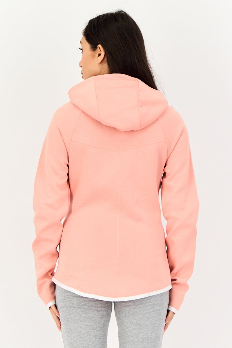 Nike Women Standard Fit Long Sleeve Outdoor Hoodie, Peach - Image 3