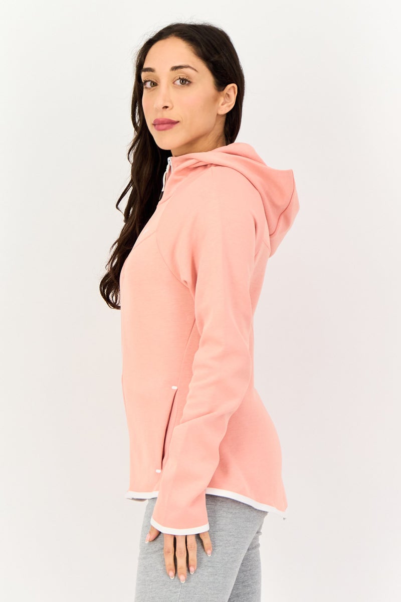 Nike Women Standard Fit Long Sleeve Outdoor Hoodie, Peach - Image 2