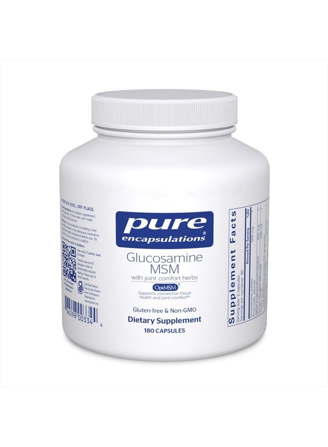 Pure Encapsulations Glucosamine MSM | Supplement for Joint Support, Mobility, Comfort, Cartilage Health, and Connective Tissue* | 180 Capsules  - Image 1