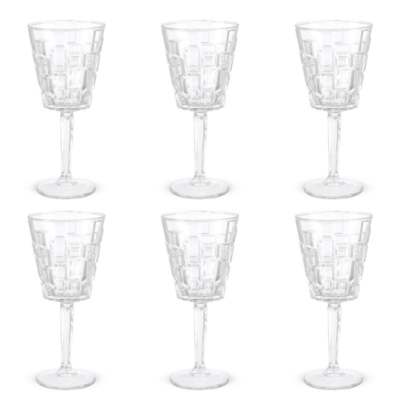 Modern Goblet set, 6 Pieces medium size, High quality Glass - Transparent - Image 2