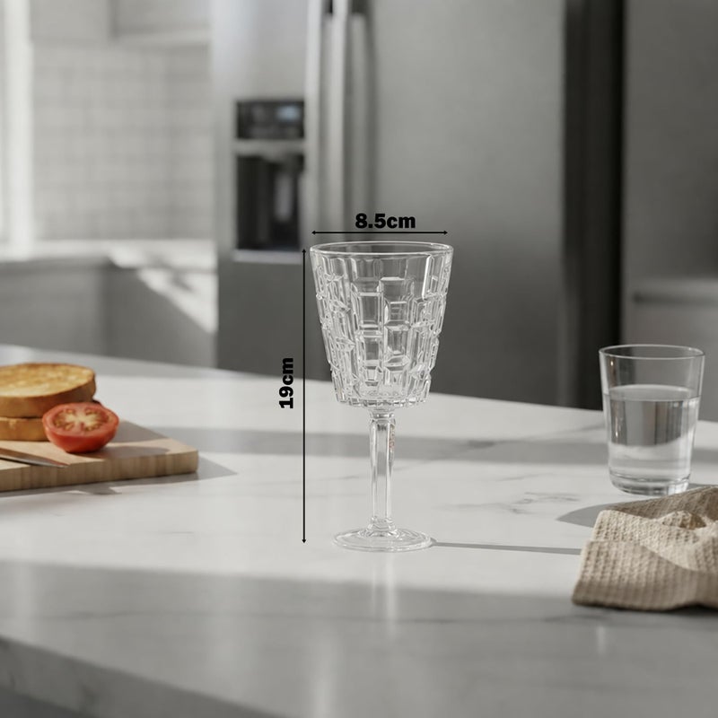 Modern Goblet set, 6 Pieces medium size, High quality Glass - Transparent - Image 3
