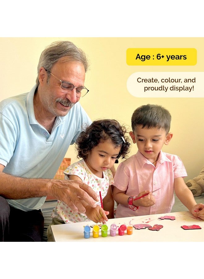 shumee Paint Your Own Wooden Magnets Kit- Dessert Themed for Kids (6+ Years) | 6 Pcs, 6 Colors & Brush- Painting kit | Art & Craft Colouring Kit | Non-Toxic & Safe - Image 2