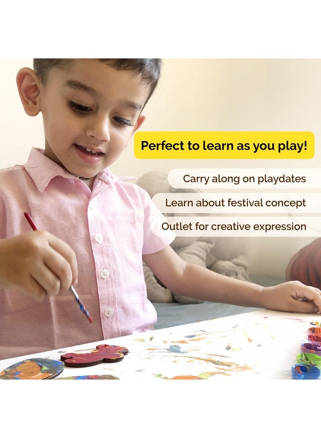 shumee Paint Your Own Wooden Magnets Kit- Dessert Themed for Kids (6+ Years) | 6 Pcs, 6 Colors & Brush- Painting kit | Art & Craft Colouring Kit | Non-Toxic & Safe - Image 5