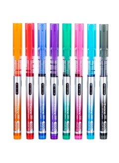 Deli Deli EQ300-8C Smooth Writing Roller Pen, 8 Assorted Colors, 0.5mm Needle Tip, 1100m Ink Capacity – Great for Note-Taking & Creative Work  - Image 2