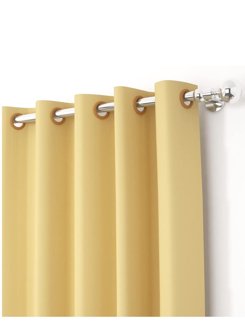 Umeema Blackout Window and Door Curtains for Bedroom, Living room with Grommet Top (Width 150cm and Length 270cm) Two pieces set. (Cream)  - Image 3