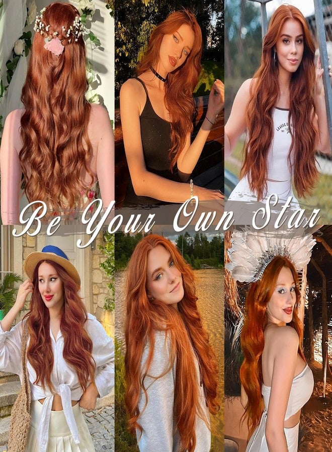 BARSDAR Dark Burgundy Wavy Clip in Hair Extensions - 20 Inch Long Wavy Clip in Hair Extensions for Women, 5 PCS Soft Synthetic Natural Looking Burgundy Red Hairpieces Easy Wear Daily Party - Image 5