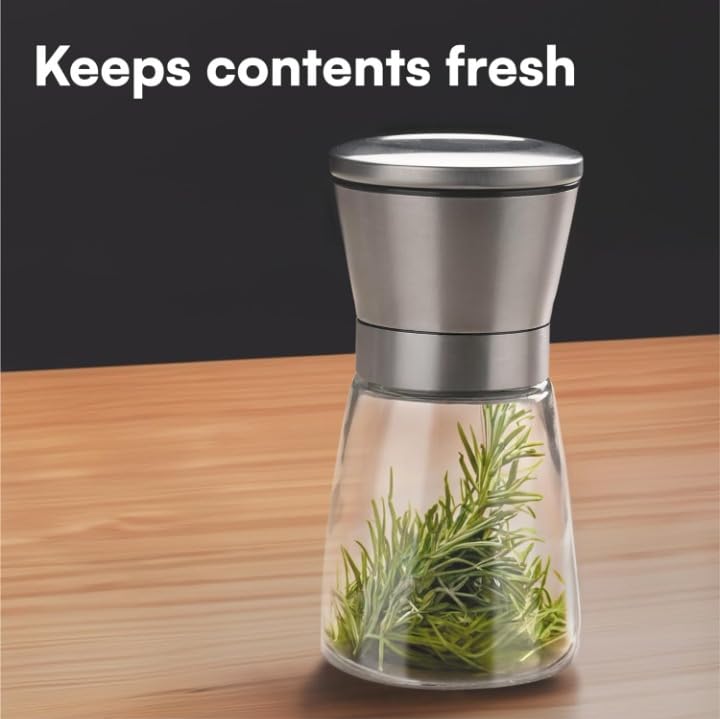 ARANKA Salt and Pepper Grinder Set Manual Mill with Ceramic Adjustable Blades Coarseness Thickness Adjuster Spice Crusher and Sea Salt Shaker - Image 4