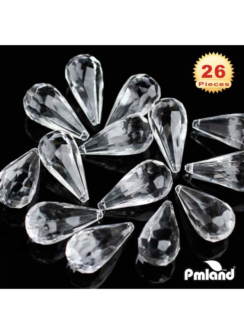 PMLAND PMLAND Hanging Acrylic Crystal Rain Drop Tear Drop Like Diamond Approx 26 Pieces  - Image 3