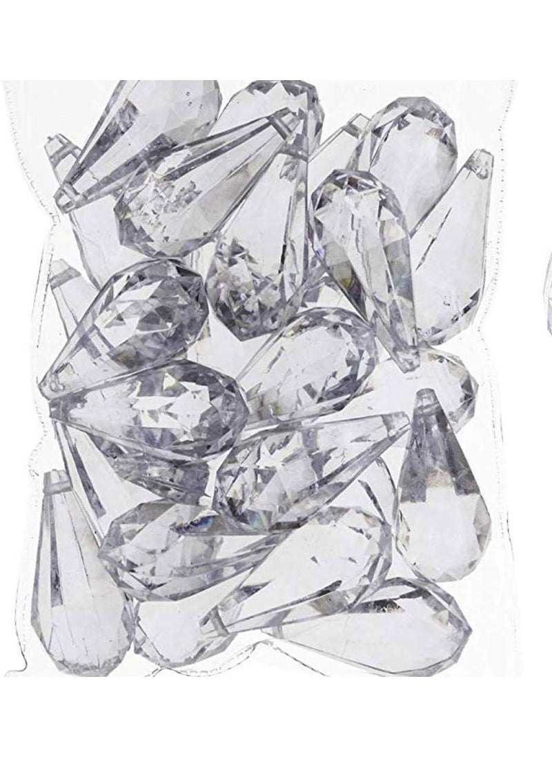 PMLAND PMLAND Hanging Acrylic Crystal Rain Drop Tear Drop Like Diamond Approx 26 Pieces  - Image 1