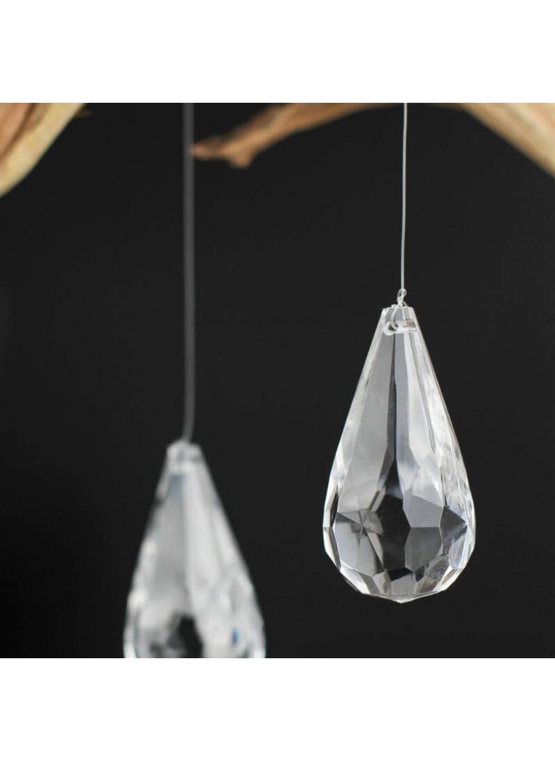 PMLAND PMLAND Hanging Acrylic Crystal Rain Drop Tear Drop Like Diamond Approx 26 Pieces  - Image 2