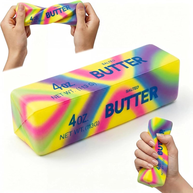 NYVIO Rainbow Butter Squishy Toy - Realistic Slow Rising Stress Relief Squeeze Toy - Image 1