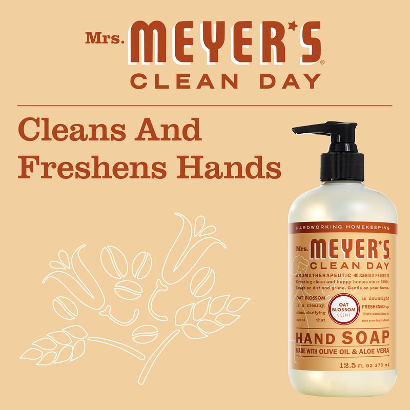 MRS. MEYER'S CLEAN DAY Hand Soap, Made with Essential Oils, Oat Blossom, 12.5 fl. oz - Pack of 3 - Image 4
