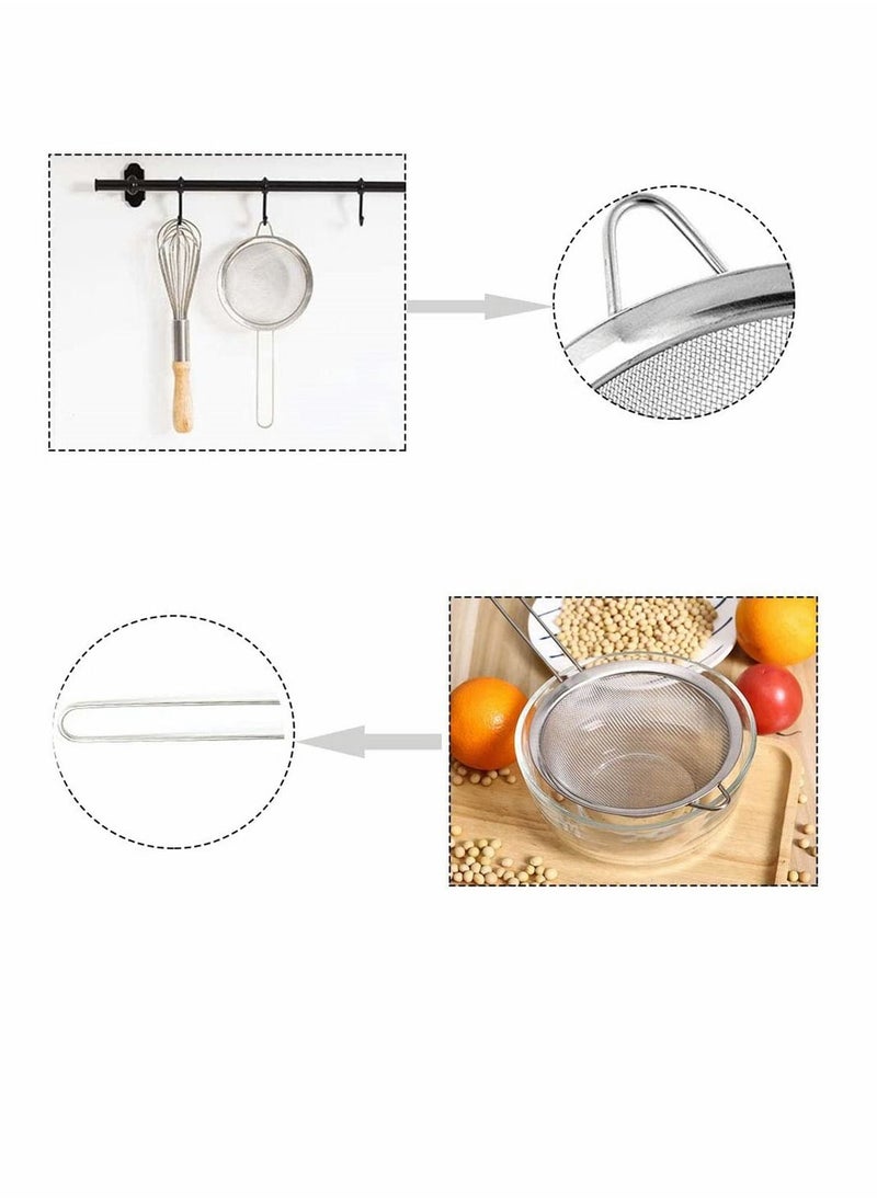 Y&D Fine Mesh Strainer, 3 Pack Stainless Steel Colander Wire Sieve Sifters with Long Handle, Kitchen Strainers Juice Egg Filter for Tea Flour Pasta Rice Coffee Food, Diameter 8.5 cm, 11 15.5 cm  - Image 5
